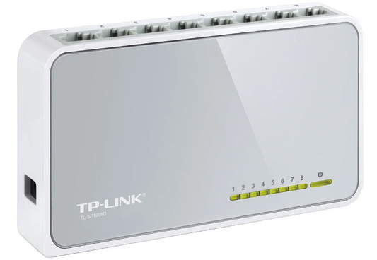 TL-SF1008D, TP-Link, 8-port 10/100M mini Desktop Switch, 8 10/100M RJ45 ports, Plastic case